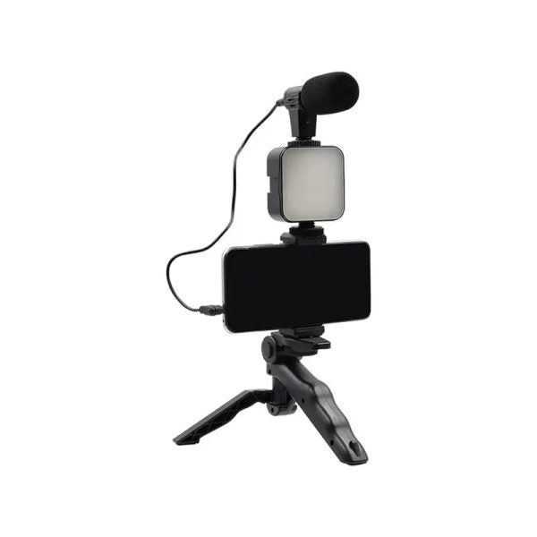 Vlog Microphone Led Fill Light Mini Tripod Mobile Holder, Ay-49 Vlogger Video Making Kits,