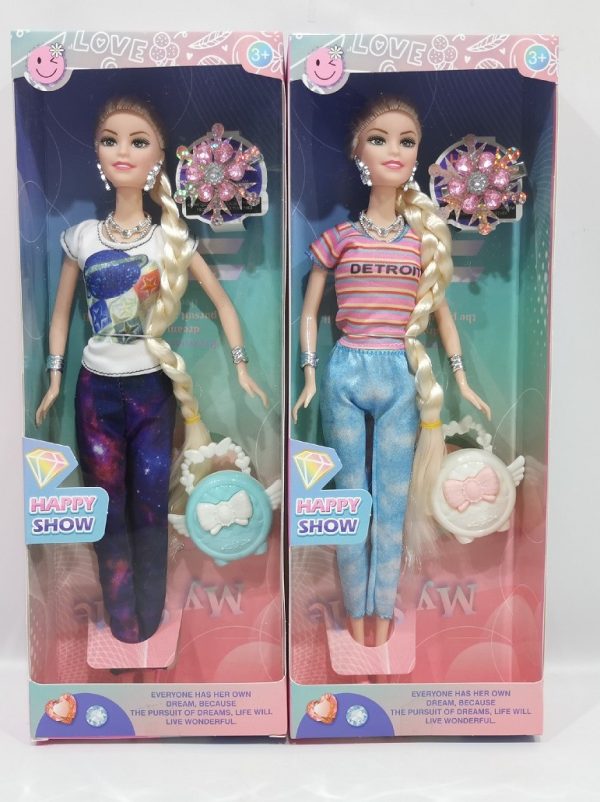 Beautiful Flexible Doll, Long Hair Doll With Fordable Hands And Legs (random Design )