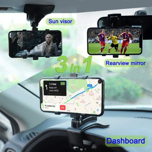 Car Smart Phone Holder,360° Rotateable Strong Grip Mobile Holder For Cars