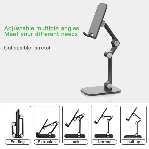 Foldable, Portable Mobile Stand, Mobile Holder ,angle Height Adjustable (random Color)