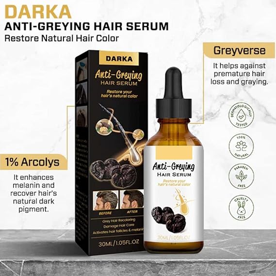 DARKA Anti-Greying Hair Serum, DARKA PRO Anti-greying Hair Serum, Nutrient Natural Darkening Serum 30 Ml