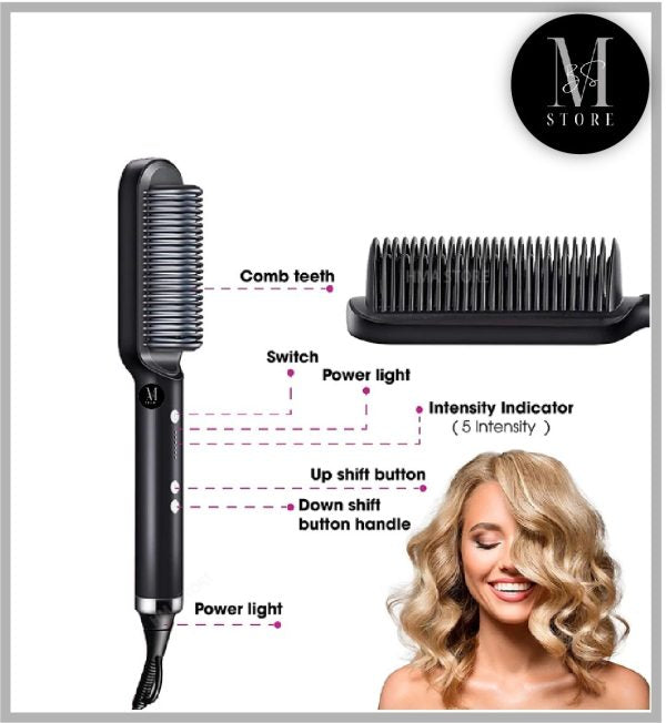 Electric Professional Hair Straightening Brush in (random Color)