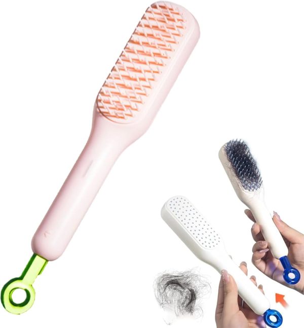 Self Cleaning Hair Brush|One-click Cleaning Telescopic Hair Comb|One-pull Clean Scalable Rotate Lifting